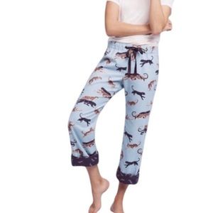Anthropologie Lilka blue wild cat pajama pants